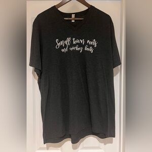 🟢Women’s V-Neck T-Shirt “Small town roots…”